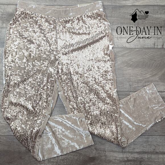 Chico's The Ultimate Fit Ankle Sequin Pants Size Chico's 1 (8) - Picture 1 of 5
